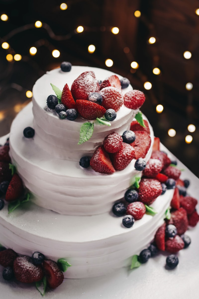 Berry cake with whipped cream