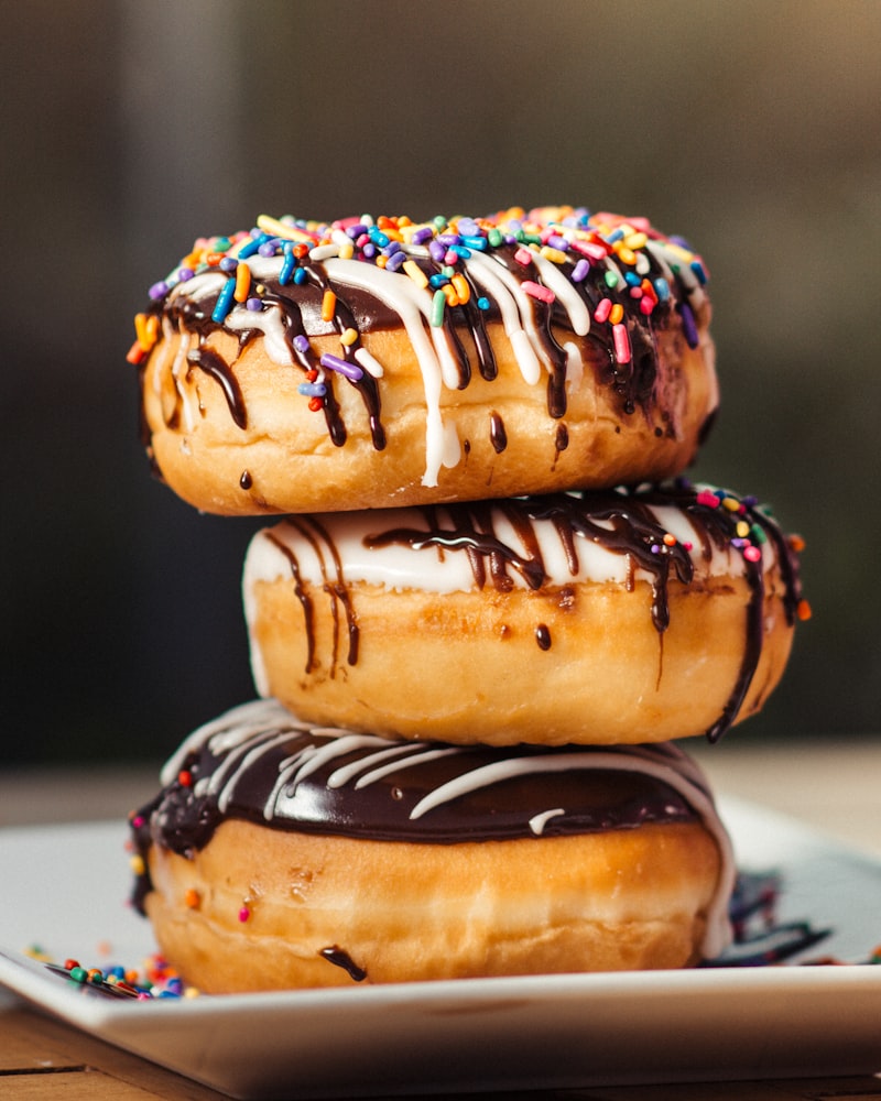 Assorted glazed donuts